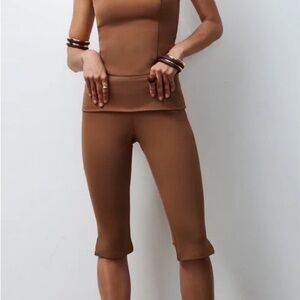Elegant Tan Women's Capris